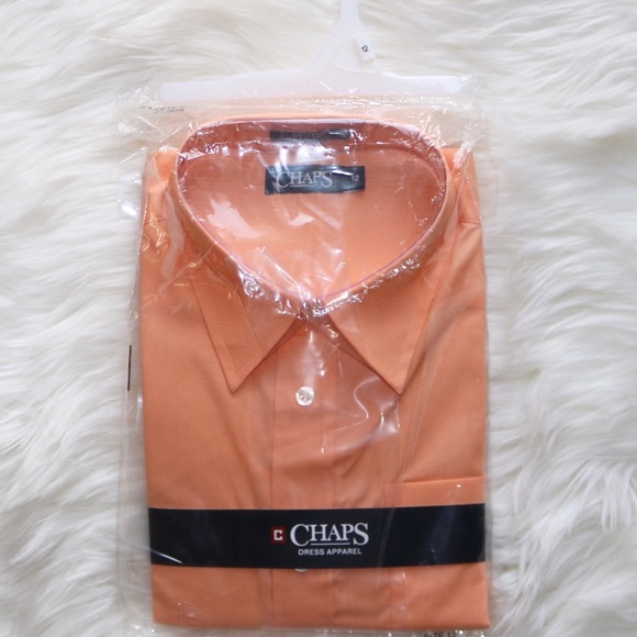 Chaps Mango Colored Dressy Shirt. - Picture 2 of 3